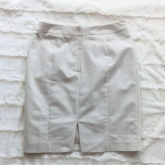 H&M beige cotton blend pencil skirt lined size 8 B1 - Picture 9 of 9